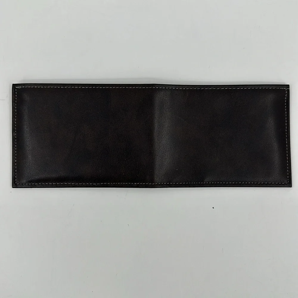 Vintage Rolfs Men's Bi-fold Leather Wallet- Brown